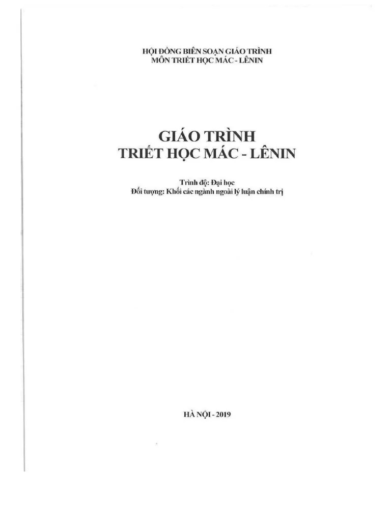 Giao Trinh Hoc Phan Triet Hoc Mac Lenin Truong Dai Hoc Luat Dai Hoc Qu 81248 | PDF