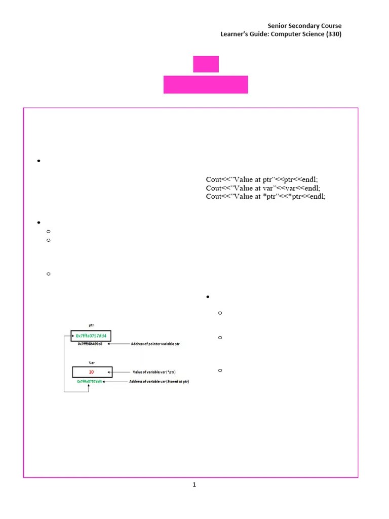 Pointers | PDF | Pointer (Computer Programming) | Computer Programming