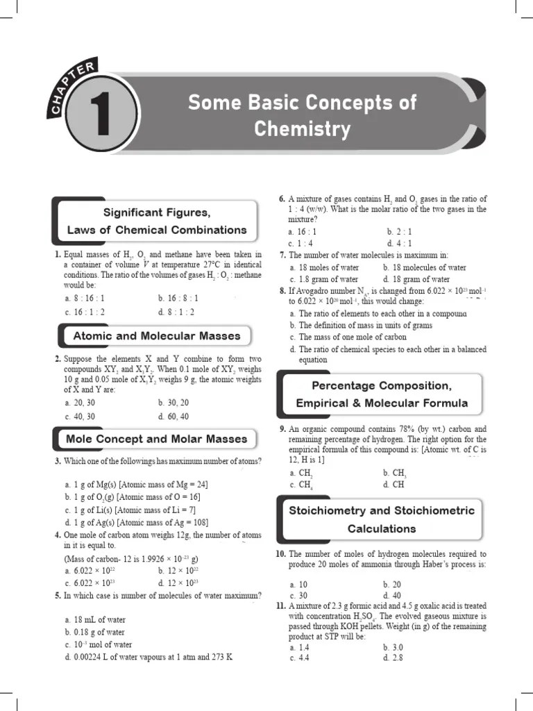 Mole Concepts Copy | PDF | Mole (Unit) | Stoichiometry