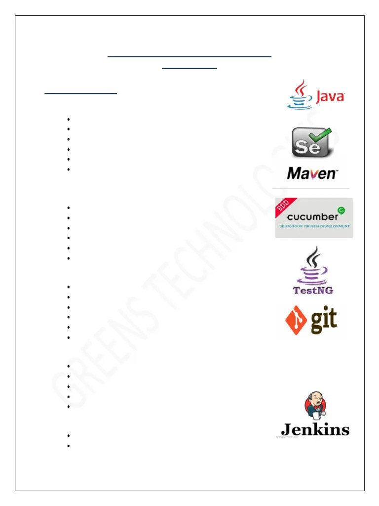 SELENIUM TESTING COURSE CONTENT (1) | PDF | Method (Computer ...