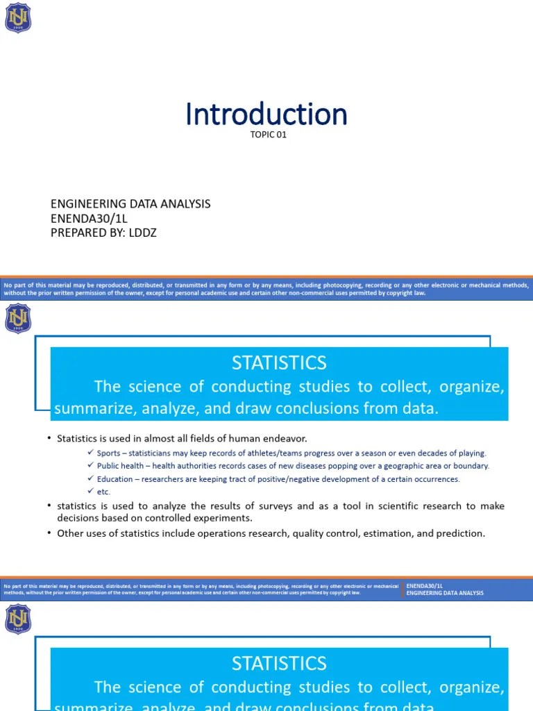 ENENDA30 - TOPIC 01 - Introduction | PDF | Statistics | Level Of ...