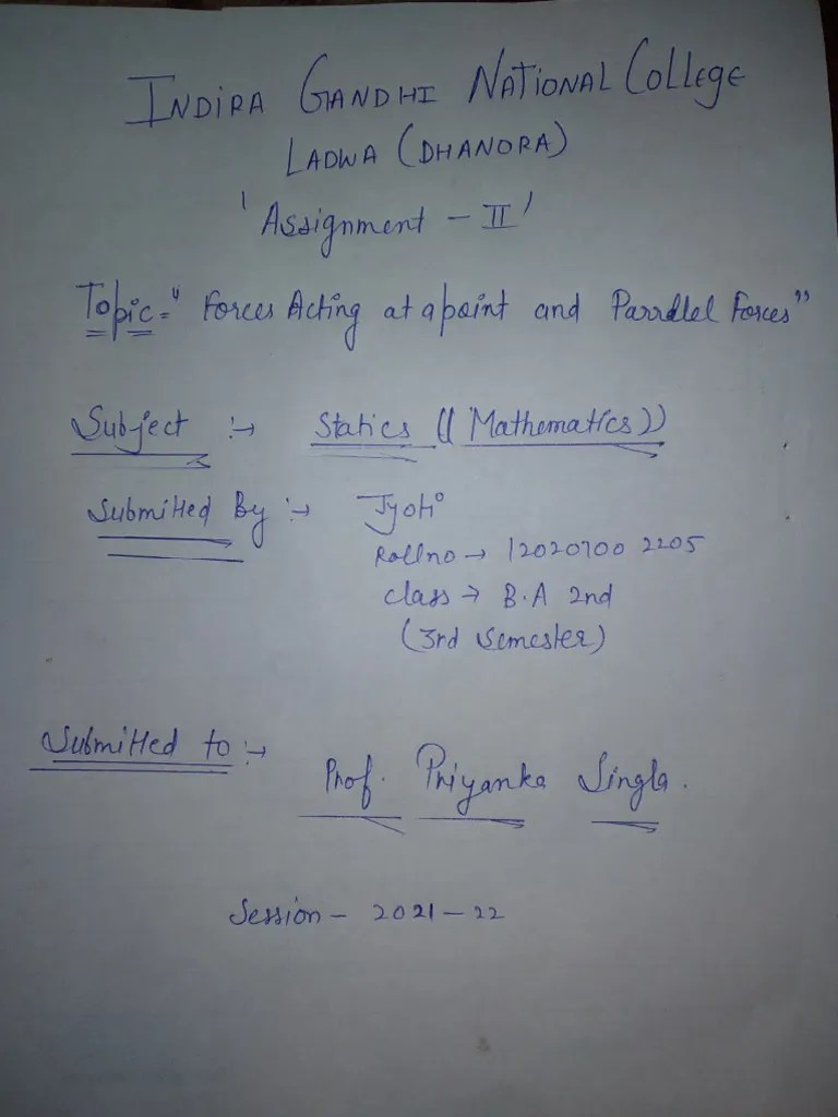 1st Assignment Of Statics | PDF