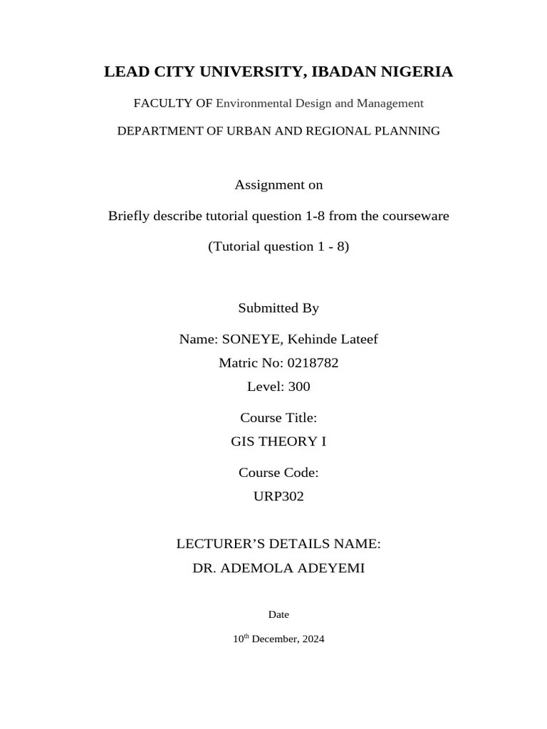 Gis Assignment | PDF | Geographic Information System | Spatial Analysis
