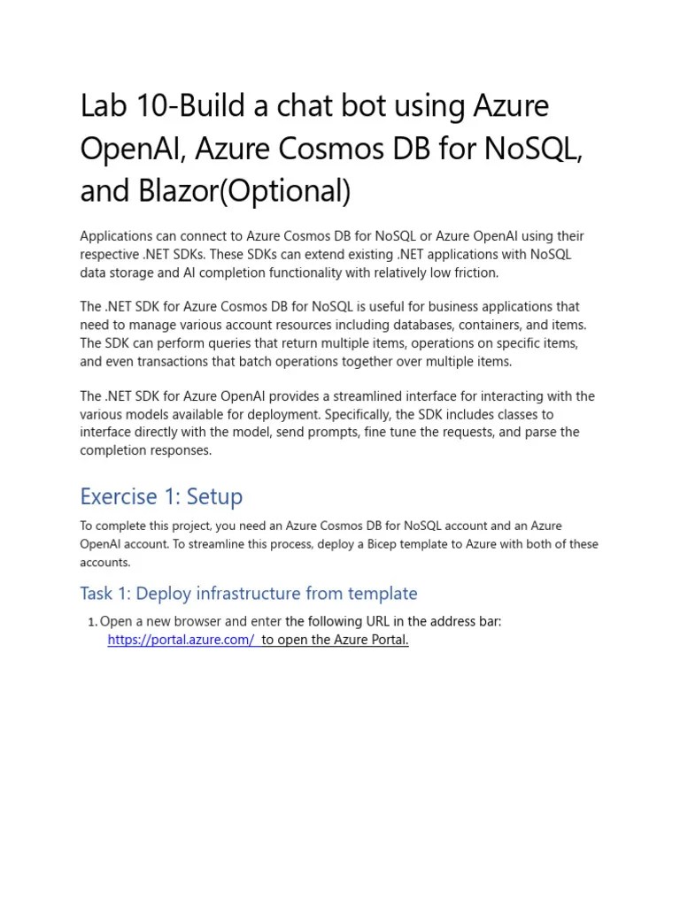 Build Chatbot With Azure OpenAI & Cosmos DB | PDF | Parameter (Computer ...