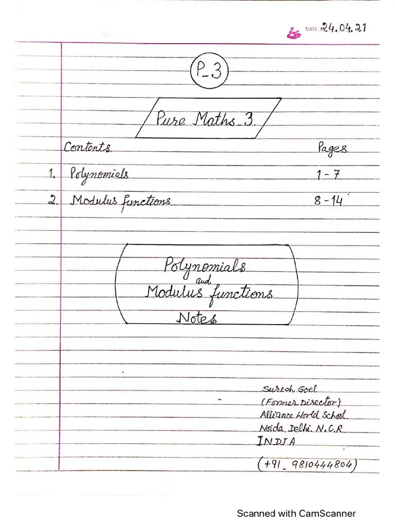 P3 Polynomials And Modulus Notes | PDF