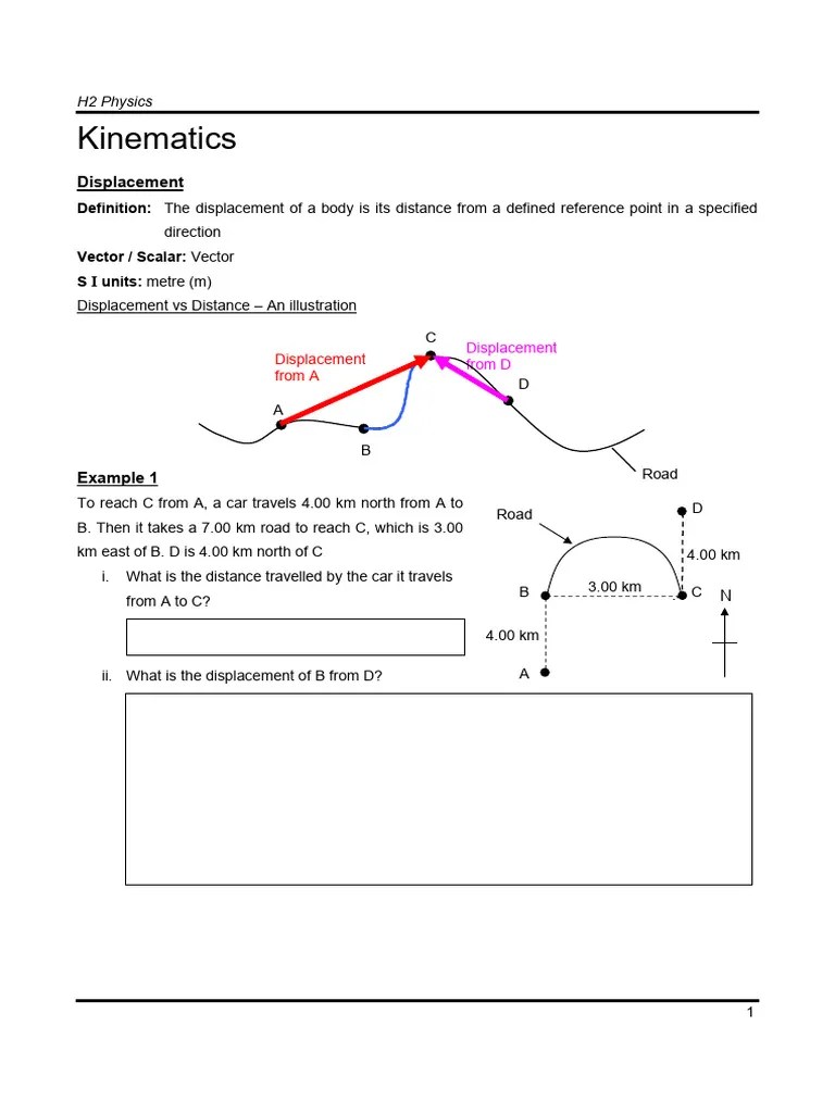 Kinematics Notes | PDF | Velocity | Acceleration