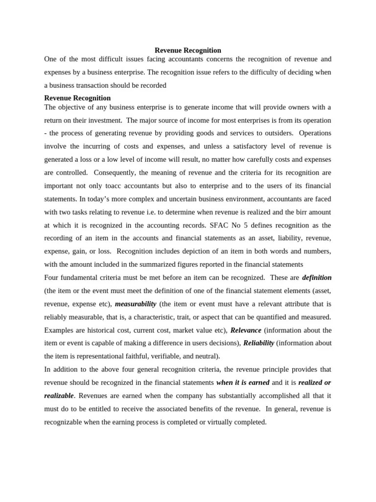 Revenue Recognition[1] | PDF | Revenue | Expense