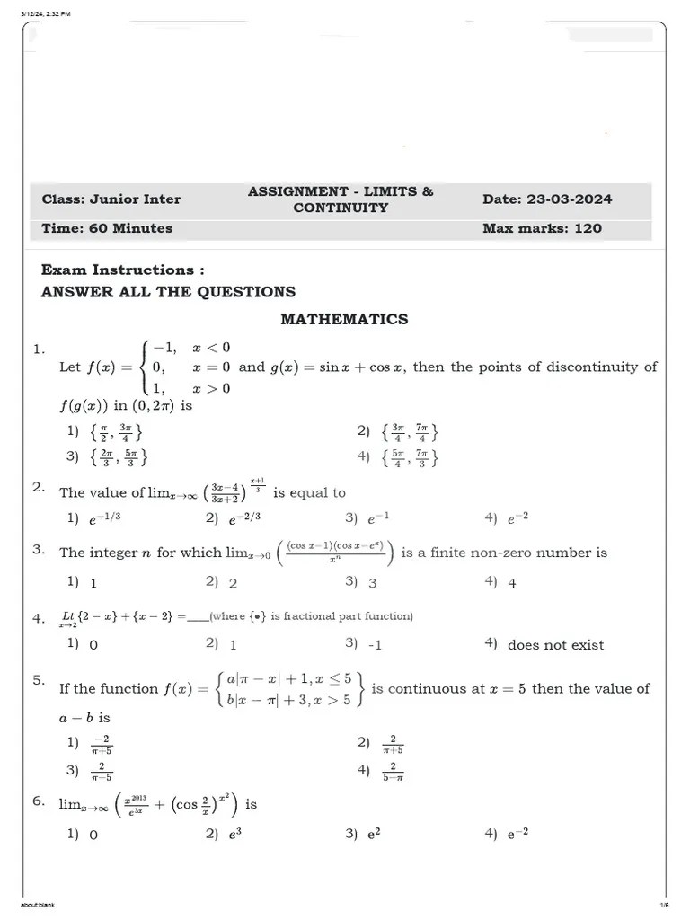 Limits And Continuity | PDF | Algebra | Discrete Mathematics