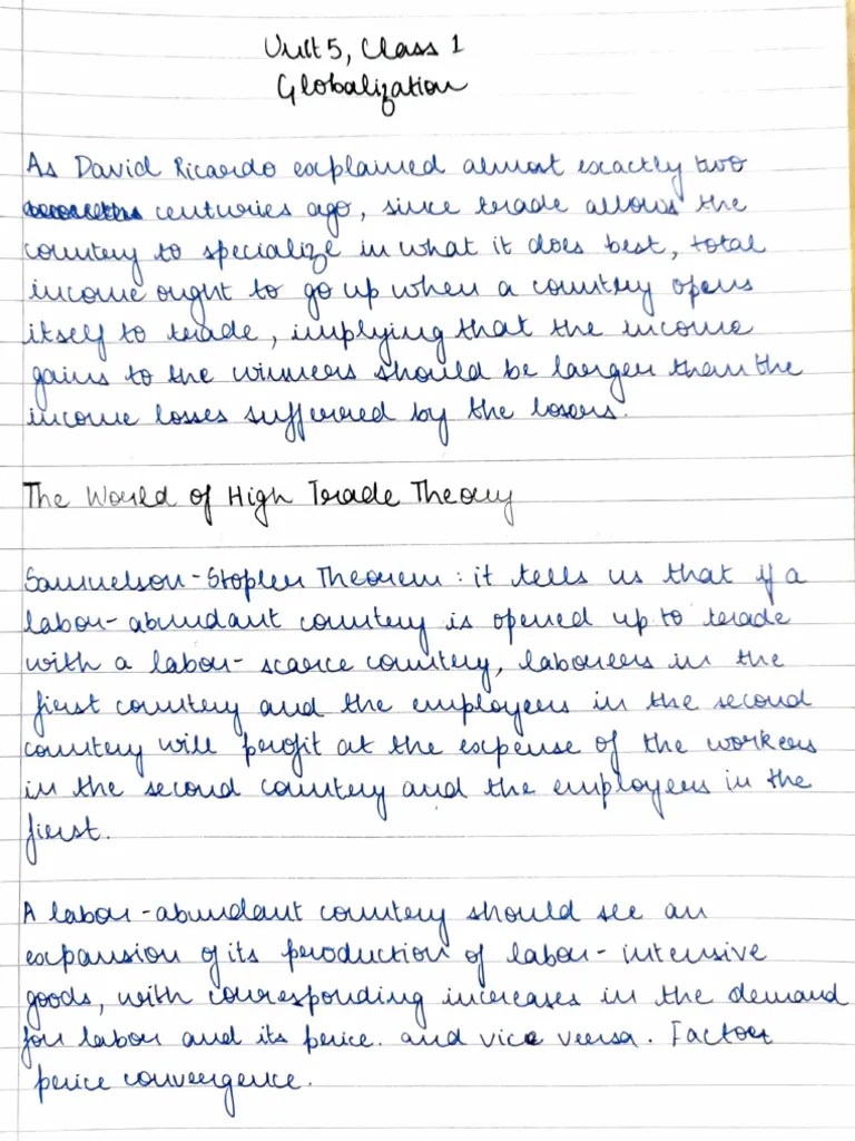 De - Unit 5 - Class 1 - Globalisation | PDF