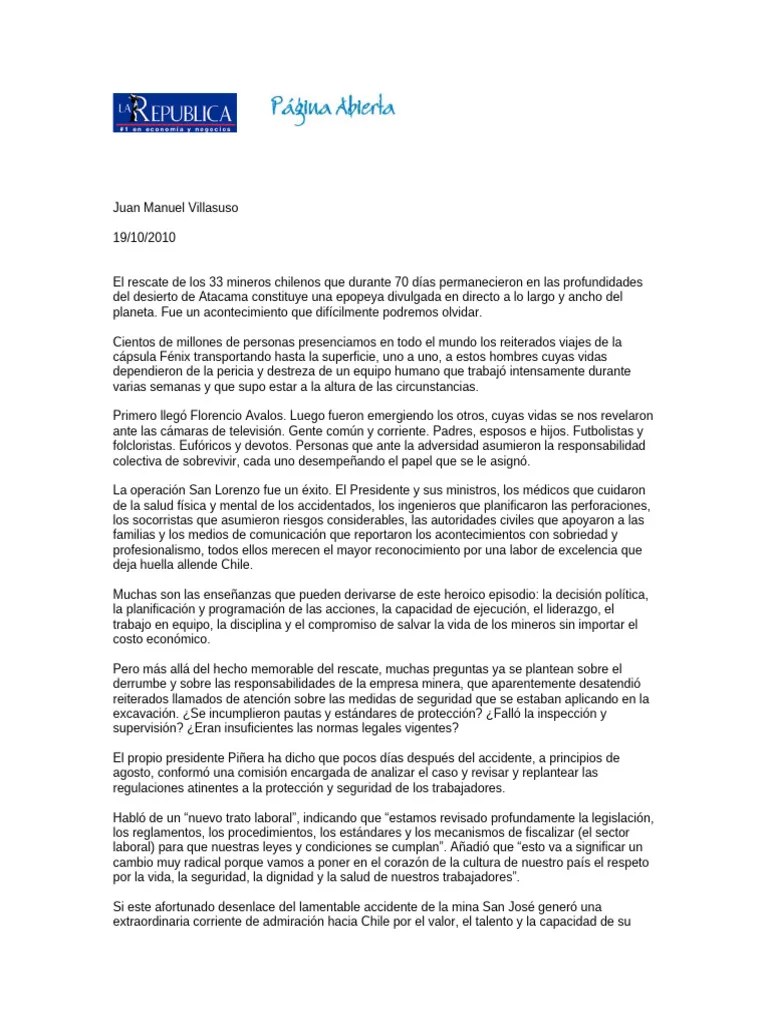 130- El Rescate De Los 33 Mineros | PDF