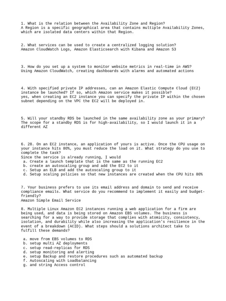 AWS_Interview_Questions | PDF | Amazon Web Services | Network Architecture