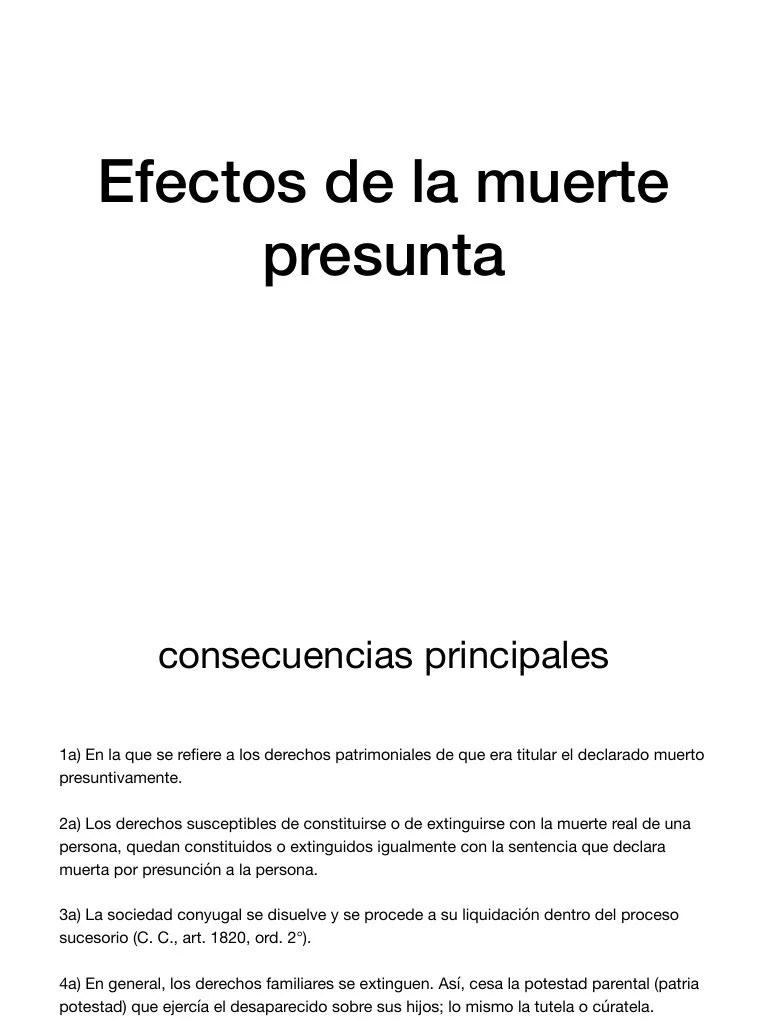 Efectos Muerte Presunta | PDF