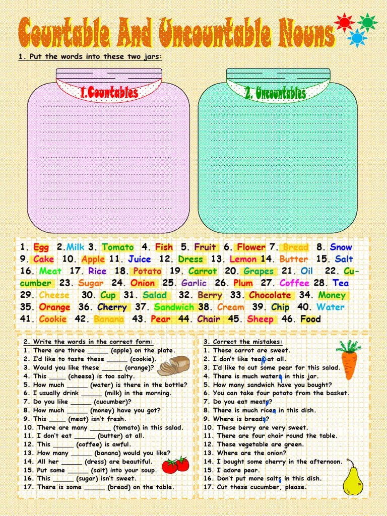 Countable Nouns (1) | PDF | Salad | Foods