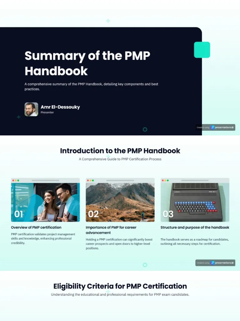 Summary Of The PMP Handbook | PDF