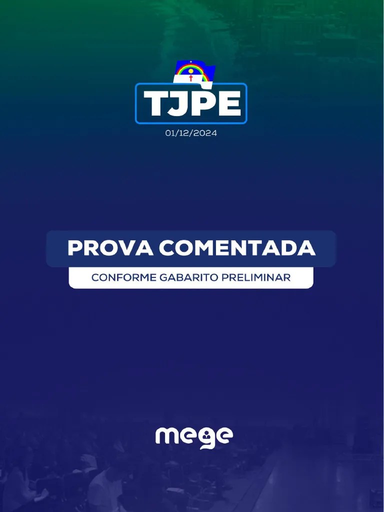 Tjpe 2024 Prova Comentada Mege Pdf Garantia Estatuto De
