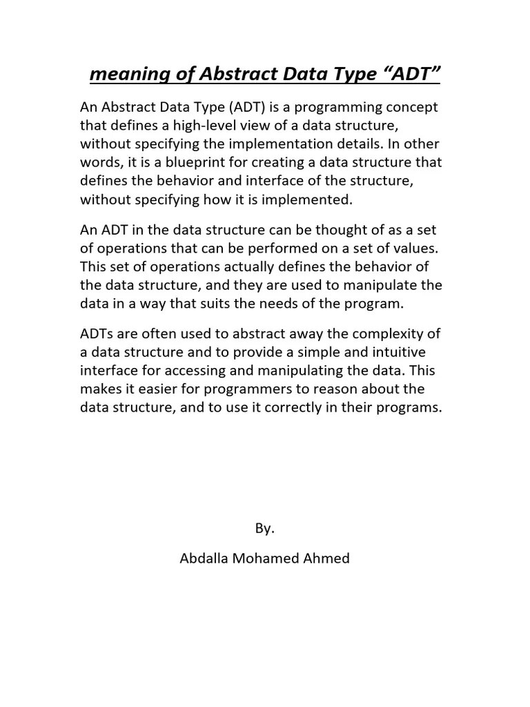 Abstract Data Type | PDF