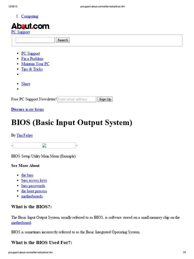 BIOS (Basic Input Output System) | PDF | Bios | Booting