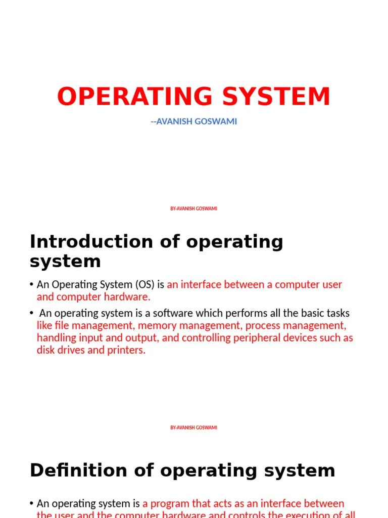 Unit-1 Operating System Introduction | PDF | Operating System ...