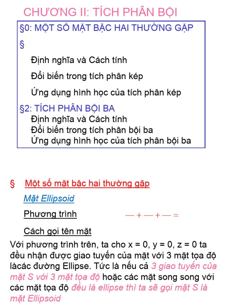 Giai Tich 2 Nguyen Thi Xuan Anh Chuong 2 Tich Phan Boi (Cuuduongthancong - Com) | PDF