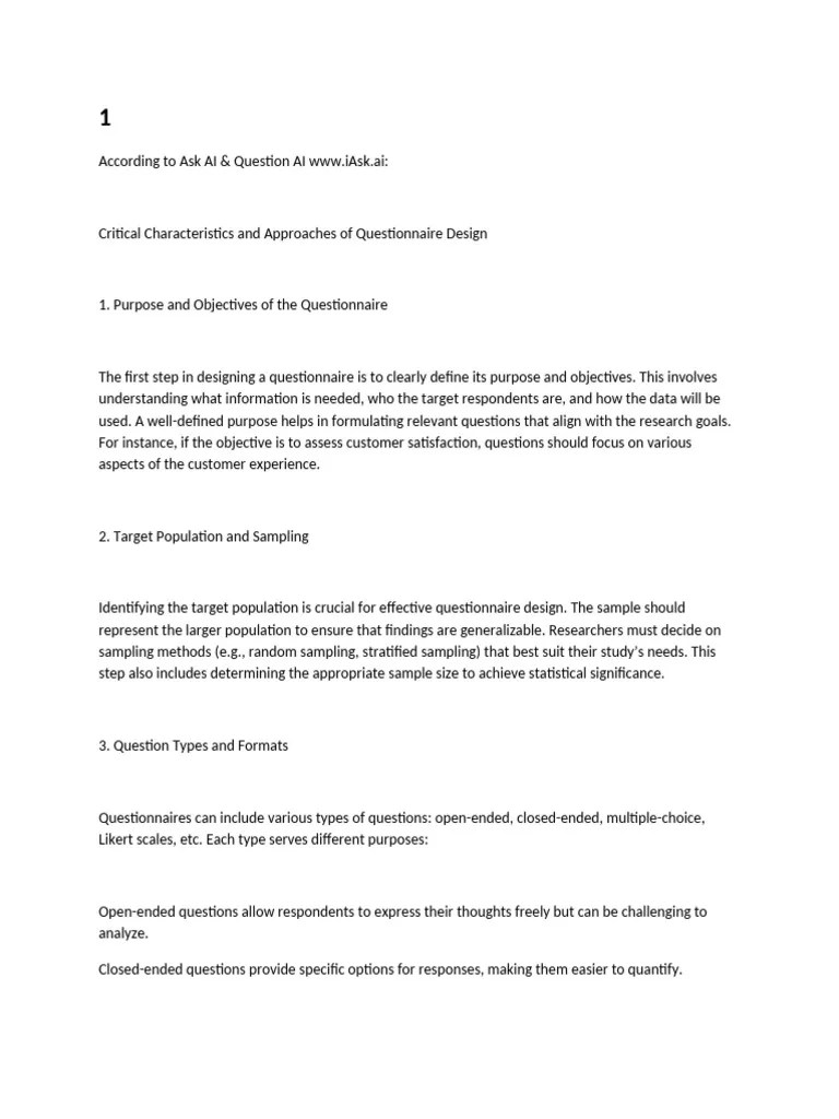 Assignment 1 | PDF | Survey Methodology | Questionnaire
