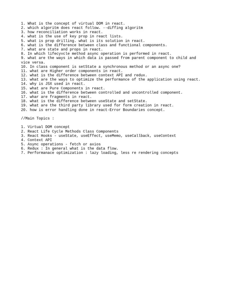 React Interview Questions | PDF