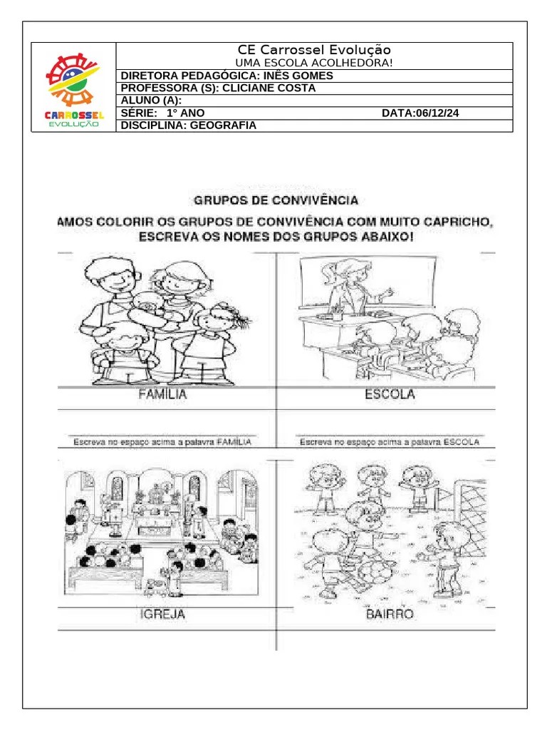 ATIVIDADE DE GEOGRAFIA 1° ANO 06 12 24 | PDF