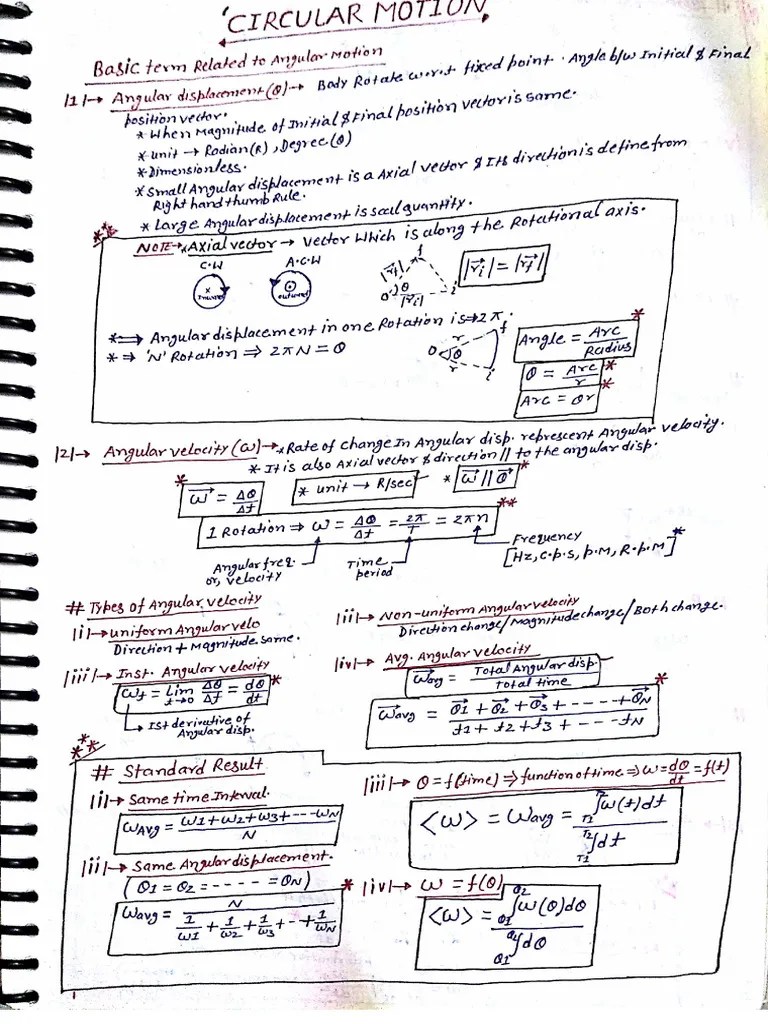 Circular Motion Neet Physics Notes (1) | PDF