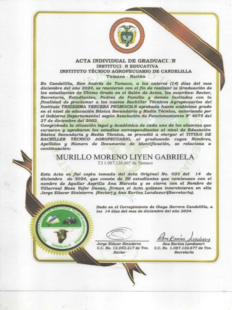 Acta De Graduacion | PDF