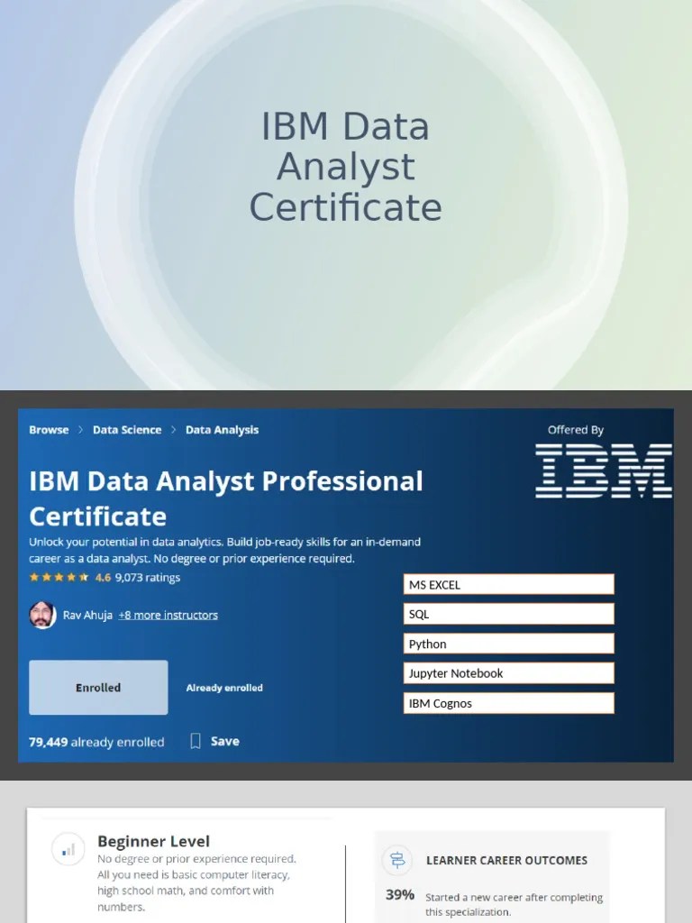 IBM Data Analyst Certificate | PDF | Data Analysis | Analytics