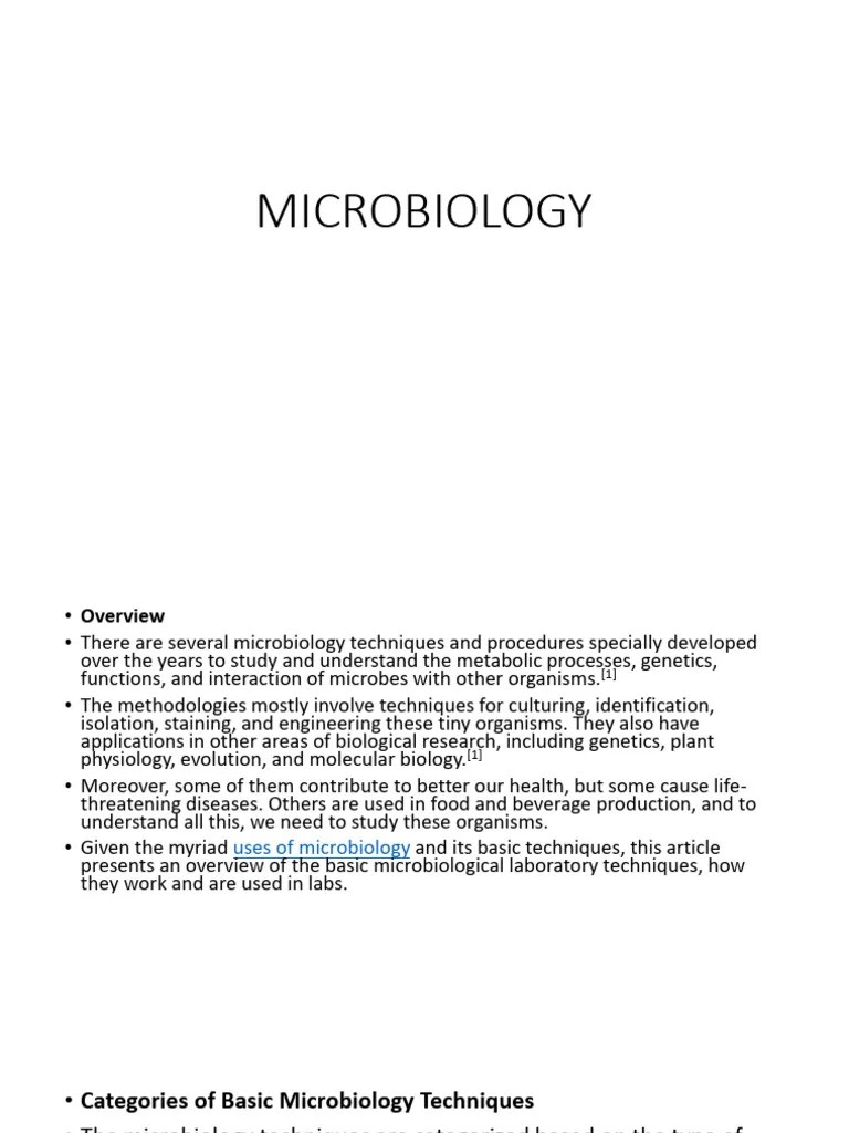 Microbiology 1 | PDF | Growth Medium | Microbiology