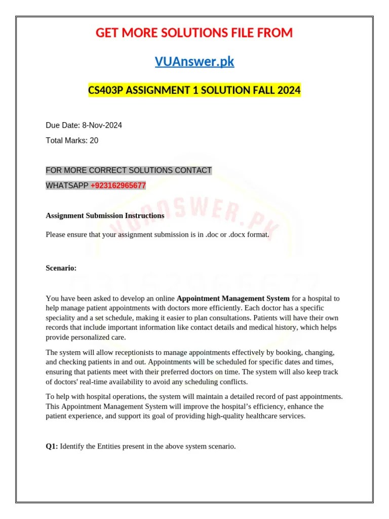 CS403P Assignment 1 Solution Fall 2024 | PDF | Patient | Health Economics