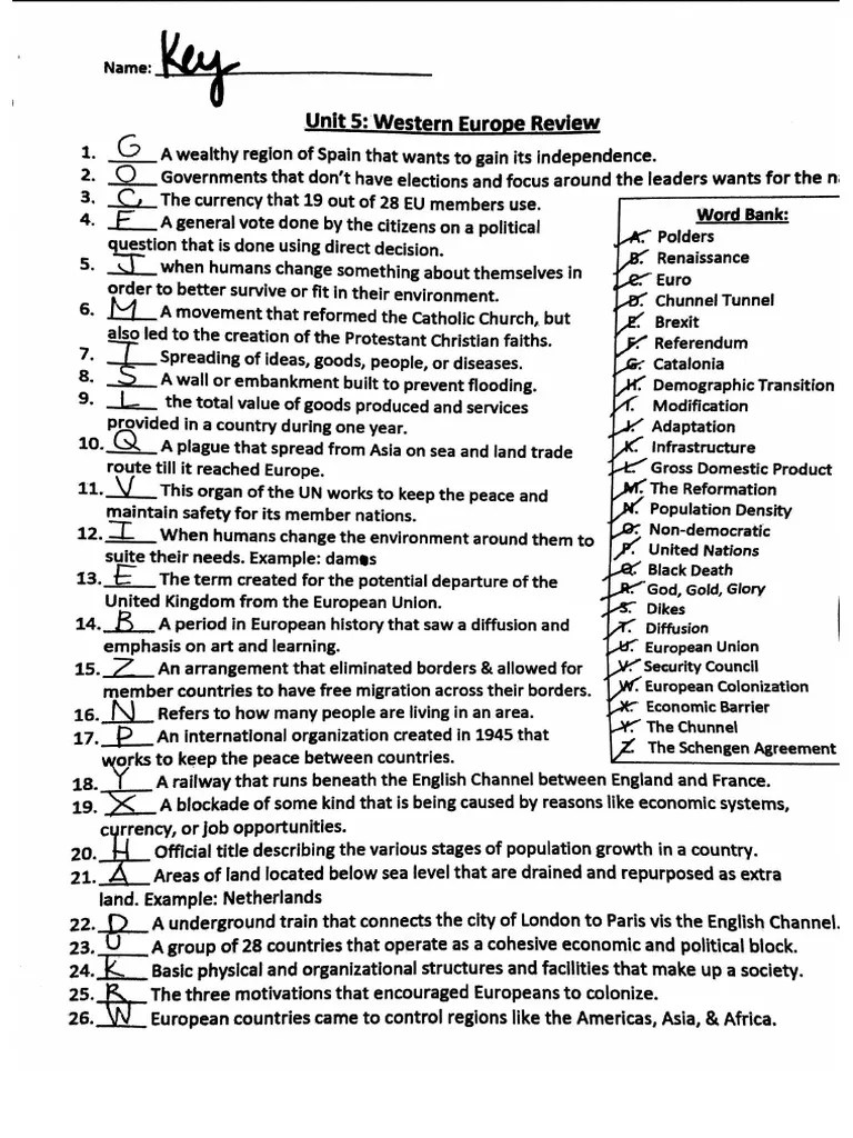 Unit+5+Review+Key | PDF