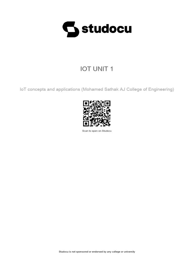 Iot-unit-1 | PDF | Internet Of Things | Computer Network