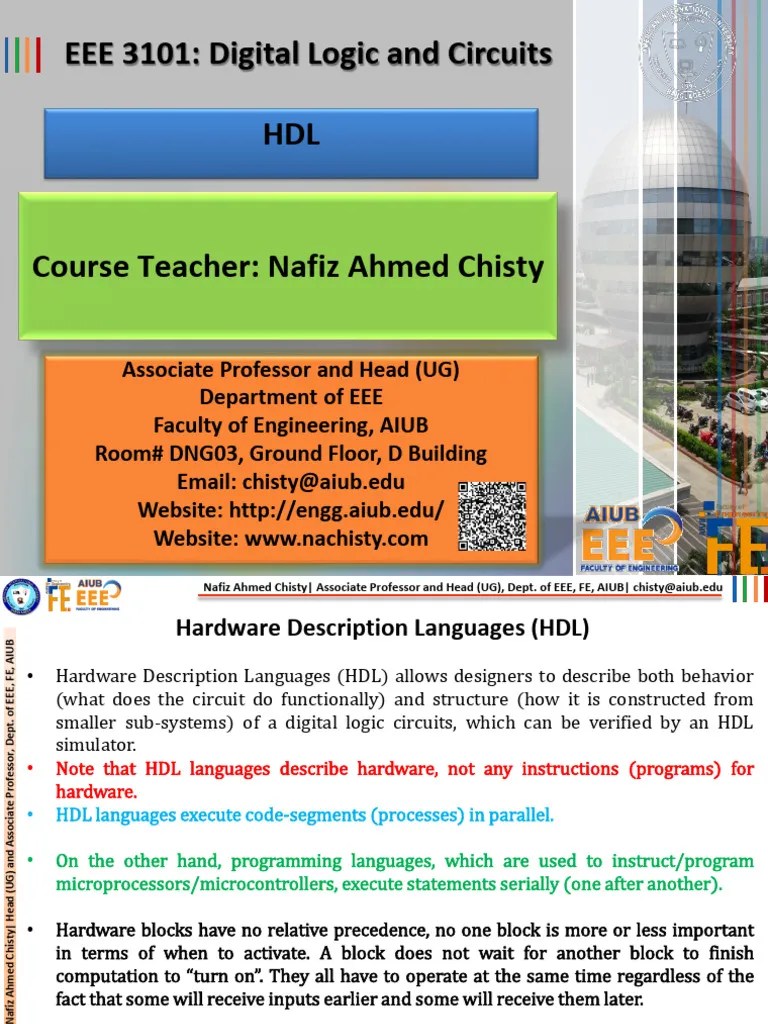 10 HDL Fall24v1 | PDF | Hardware Description Language | Logic Synthesis