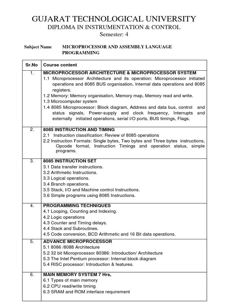 SEM-4-Microprocessor And Assembly Language Programming | PDF ...