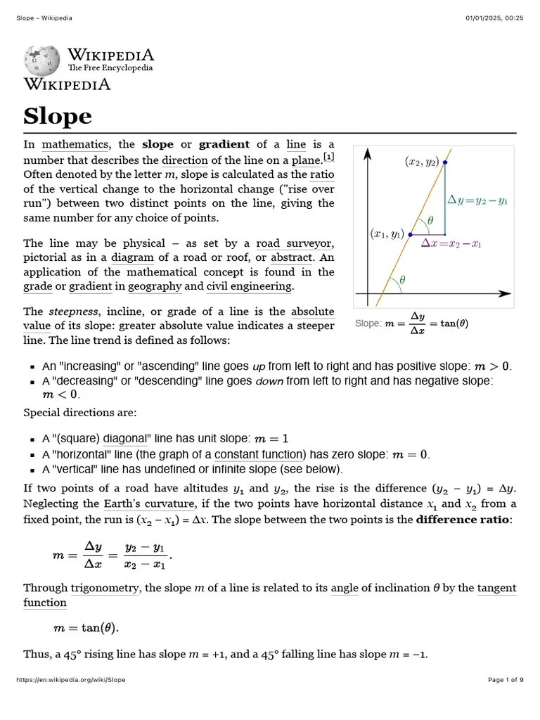 Slope | PDF | Slope | Line (Geometry)