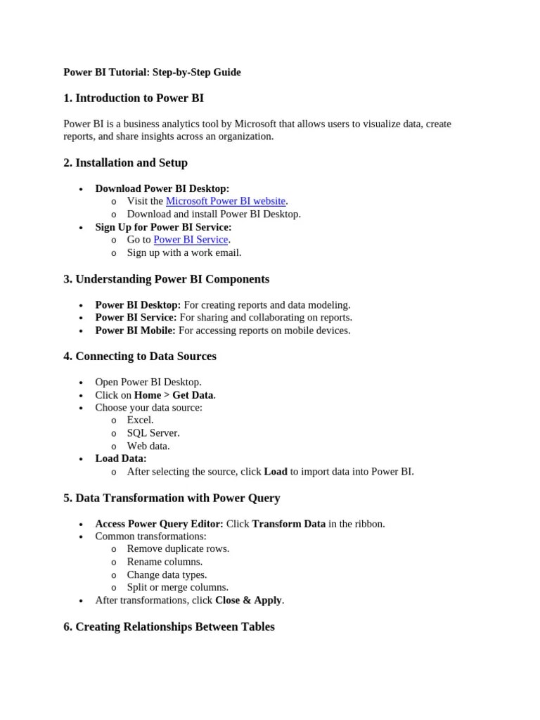 Power BI Tutorial | PDF | Microsoft Sql Server | Computing