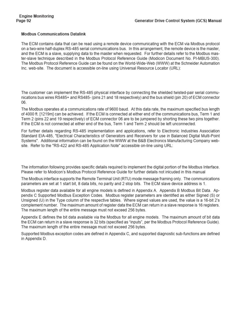 GCS Modbus Protocol Reference Guide | PDF | Computer Science | Telecommunications