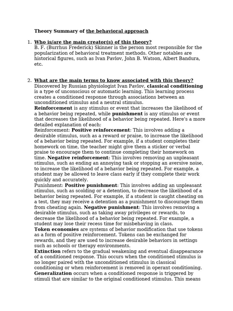 Behavioral Therapy | PDF | Reinforcement | Classical Conditioning
