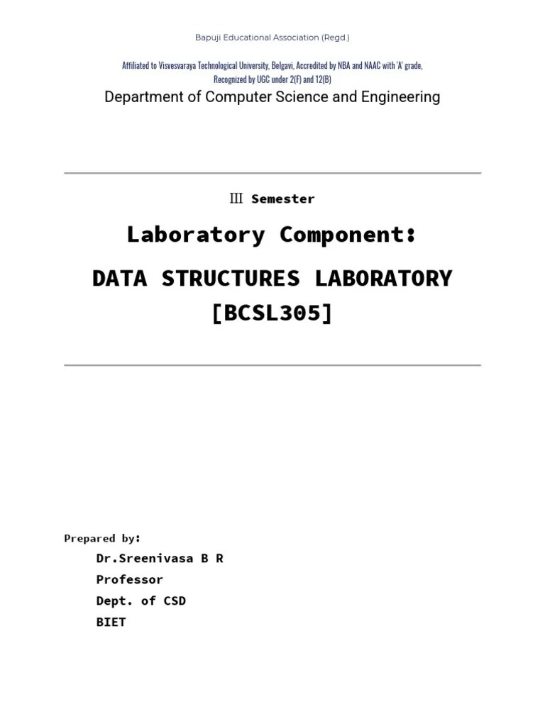 DSA_Lab_2023_24 | PDF | Computer Science | Computing