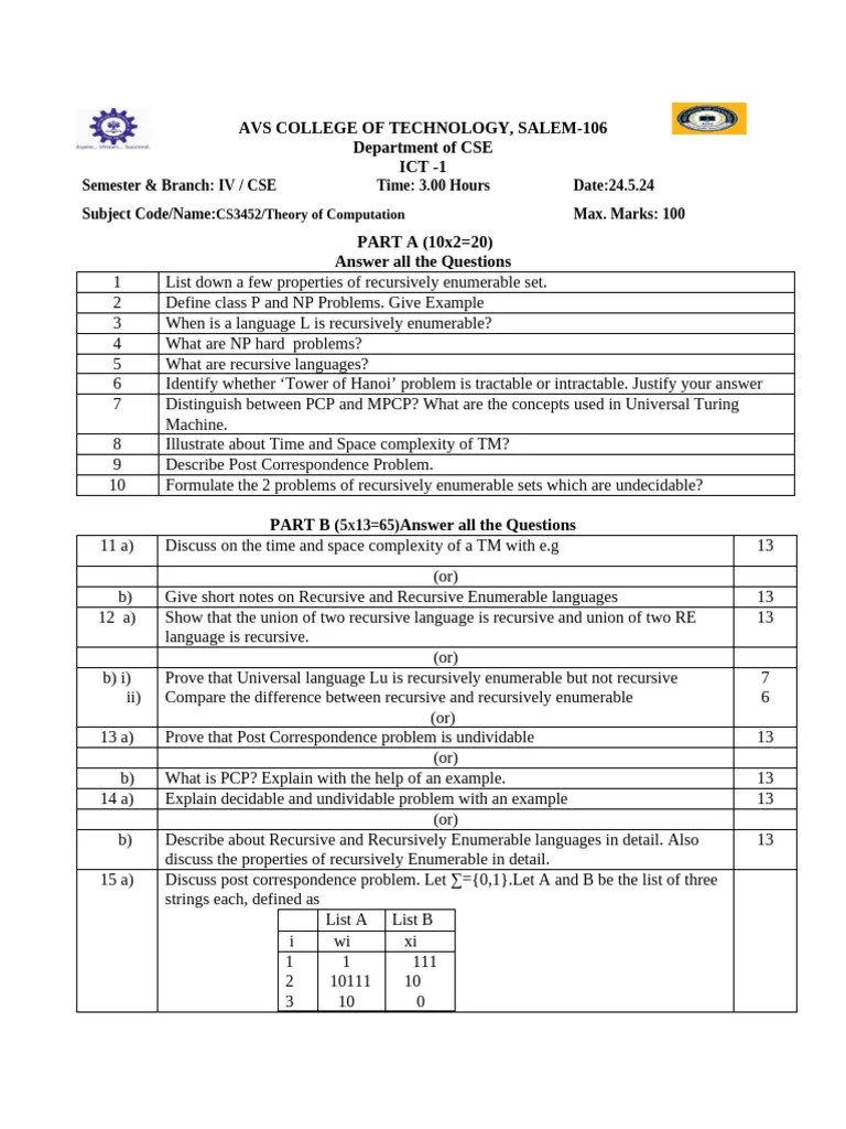 ICT TOC | PDF | Computational Complexity Theory | Theory Of Computation