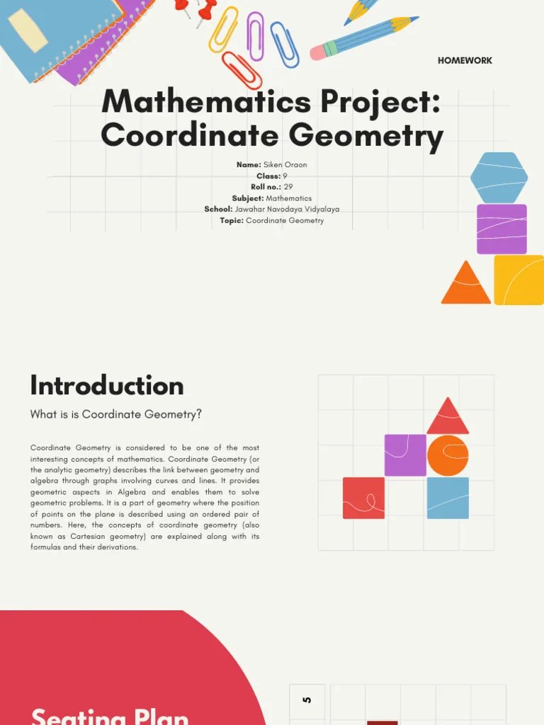 Mathematics Project Coordinate Geometry | PDF | Cartesian Coordinate System | Analytic Geometry