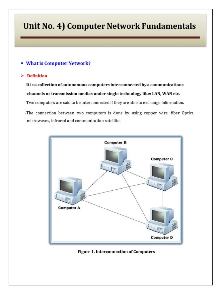 BA - Unit 4. Computer Network Fundamentals | PDF | Computer Network ...