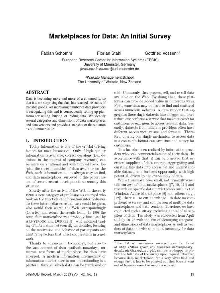 Marketplace For Data | PDF | Json | Resource Description Framework