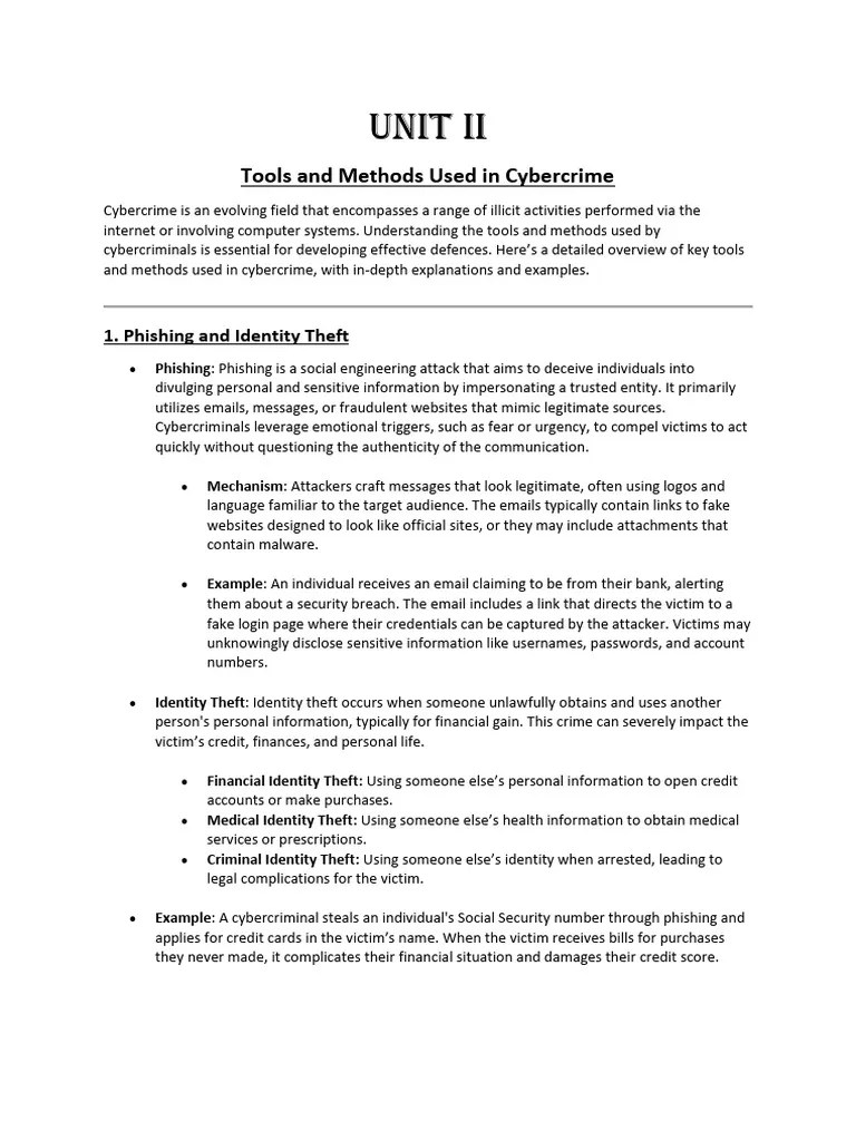 Unit II | PDF | Phishing | Denial Of Service Attack