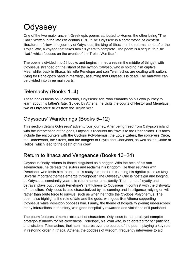 Odyssey Pdf Odyssey Penelope