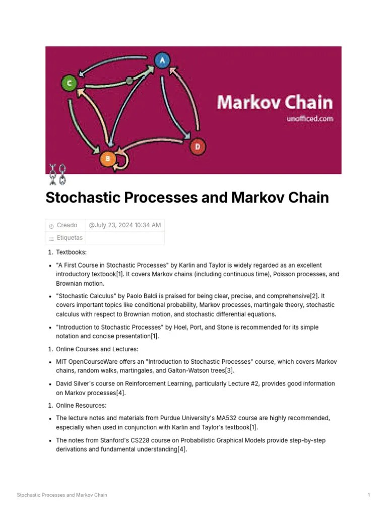 Markov Chain | PDF | Stochastic Process | Markov Chain