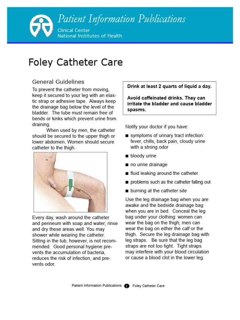 Foley Catheter Care | PDF | Catheter | Clinical Medicine