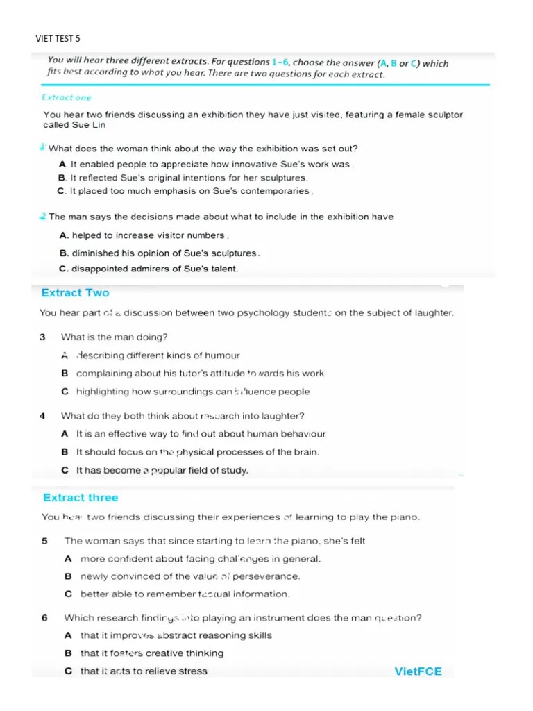 Cae Listening PART 1=2 | PDF