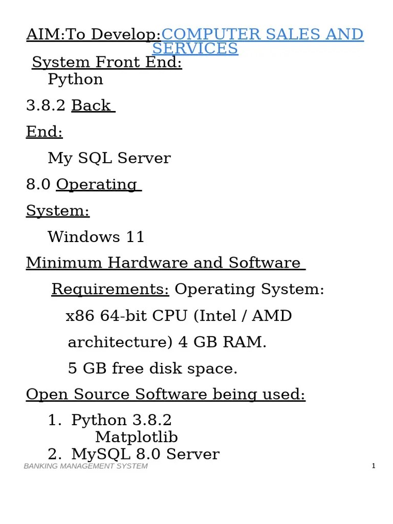 Banking Management System - Sample | PDF | Python (Programming Language ...